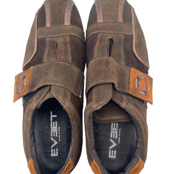 Vintage Pre-owned EVEET Men Brown Suede Italy Designer Dress Shoes EU 42 - Picture 11 of 13